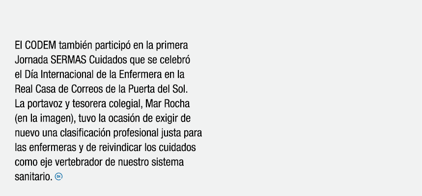 El CODEM tambi n particip en la primera Jornada SERMAS Cuidados que se celebr  el D a Internacional de la Enfermera ...