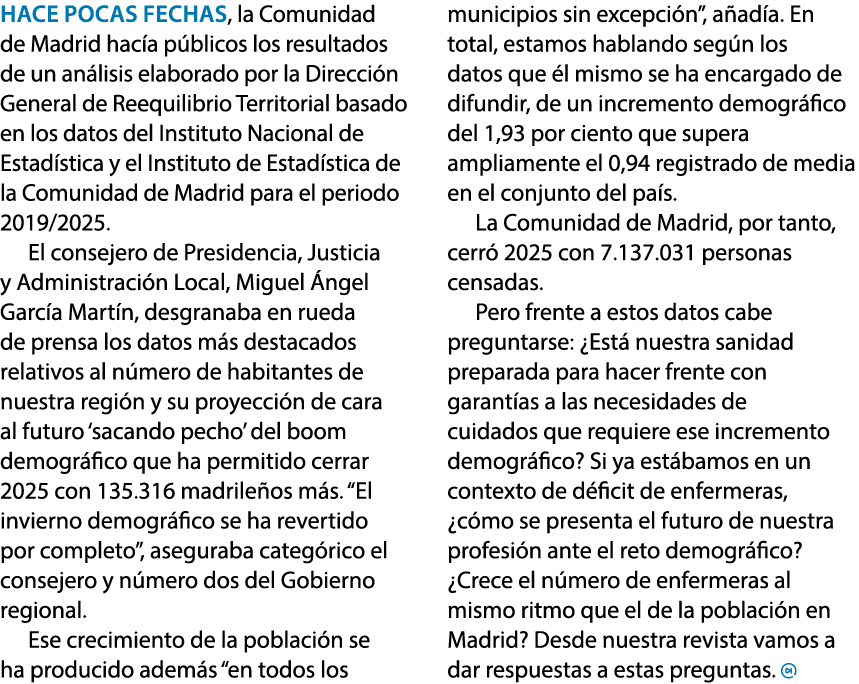 Hace pocas fechas, la Comunidad de Madrid hac a p blicos los resultados de un an lisis elaborado por la Direcci n Gen...