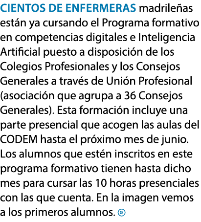 Cientos de enfermeras madrile as est n ya cursando el Programa formativo en competencias digitales e Inteligencia Art...