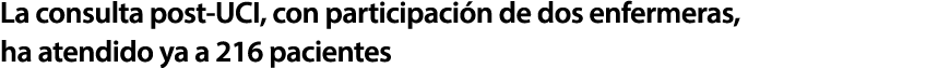 La consulta post UCI, con participaci n de dos enfermeras, ha atendido ya a 216 pacientes