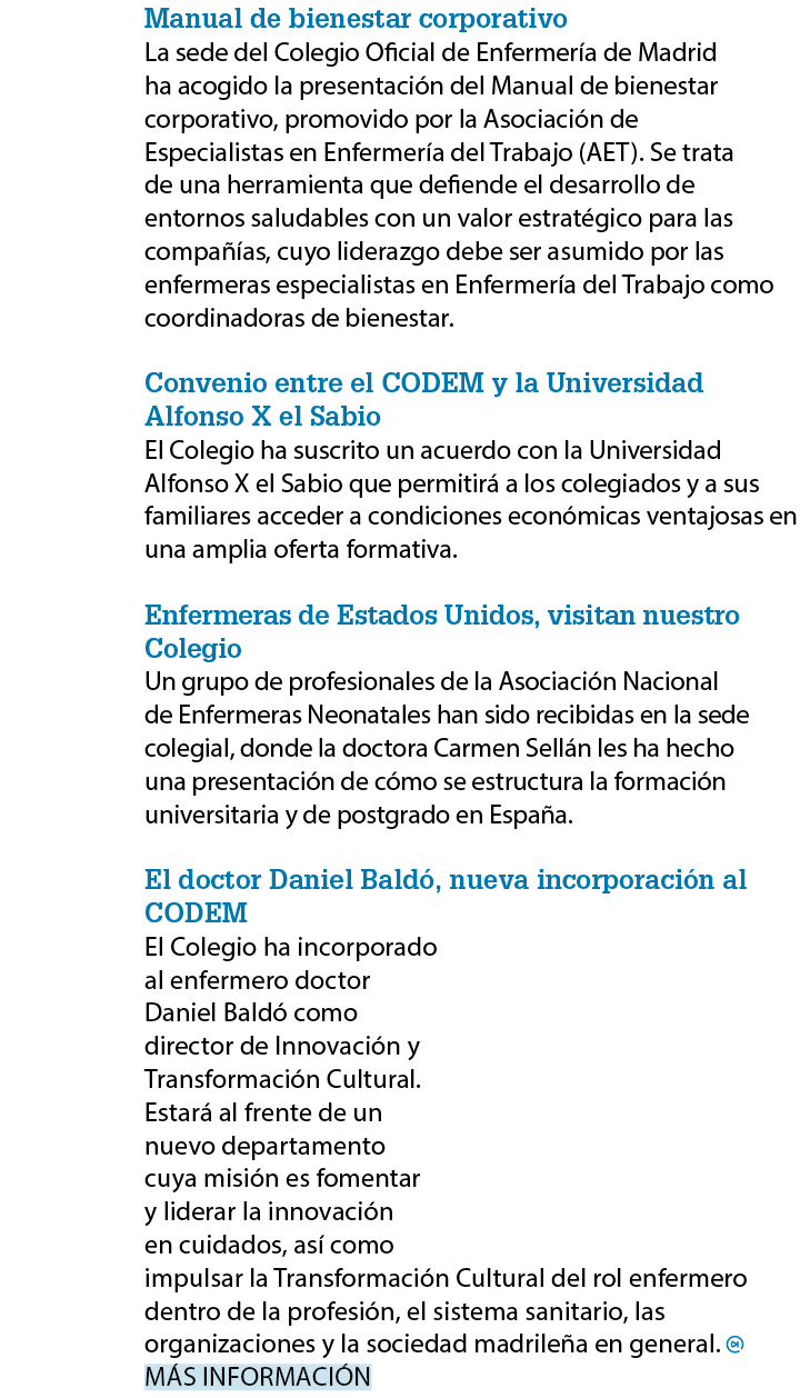 Manual de bienestar corporativo La sede del Colegio Oficial de Enfermer a de Madrid ha acogido la presentaci n del Ma...